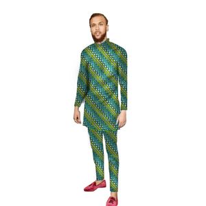 Mode hommes africains imprimer vêtements hommes hauts + pantalons ensembles vêtements danse Costume de fête afrique personnalisé