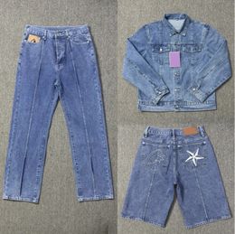 Mode Alcatraz Casual pak High Street paar mode denim jasje jeans shorts 240122