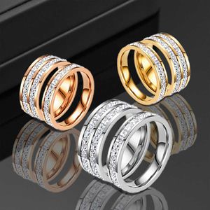 Mode All Star Titanium Zircon Ring Femelle Crystal Diamond Set Couple Ring Jewelry