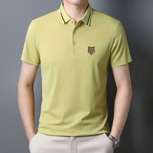 Mode Allmatch manches courtes couleur unie chemise été décontracté mâle vêtements tendance simplicité Polo bouton T pour hommes 240226