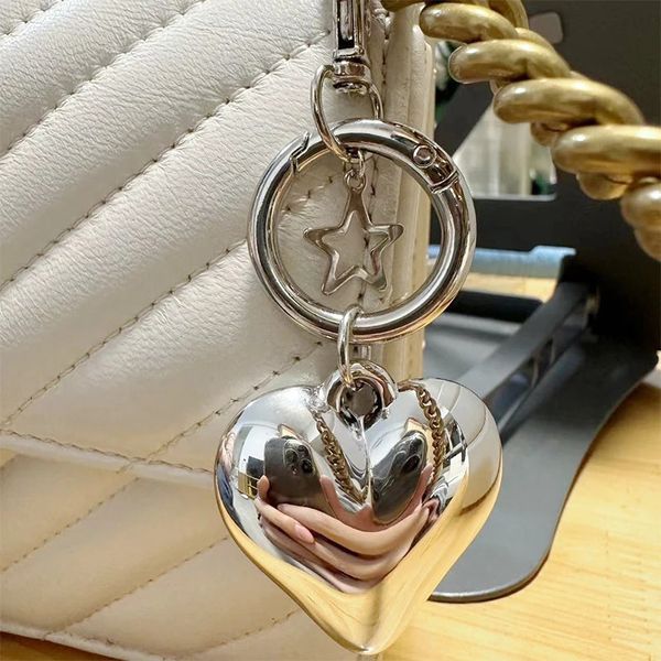 Keychains en alliage de mode Big Hearts Little Ball Key Rings For Women Men Friendship Gift Gift Handbag Decoration Y2K Bijoux 240523