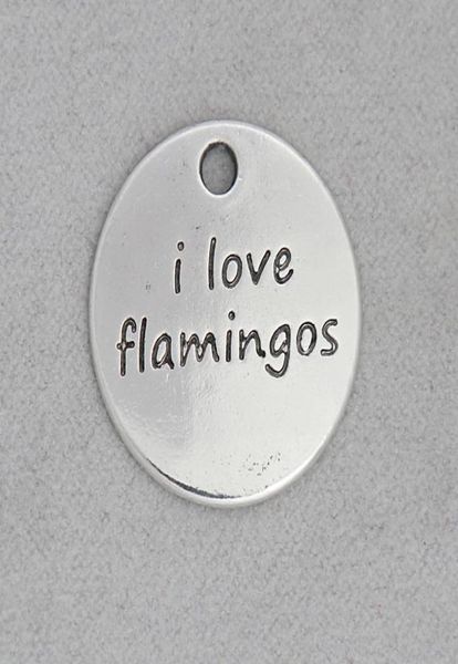 Alliage de mode rond j'aime les licornes j'aime les flamants roses Message pendentif breloques pour enfants 50 pcs 21mm AAC18905654277