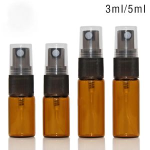 Mode Amber Glass Spray Bottle met cosmetische huidverzorging Atomizer voor Ejuice Eliquid Spray Navulable Bottle 3ml 5ml 10 ml Mini Travel Size Container