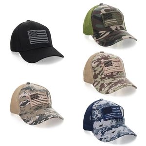 Fashion American Flag Baseball Cap Sports Camouflage Baseball Caps Travel Borduurde katoenen camping wandelhoed XY410