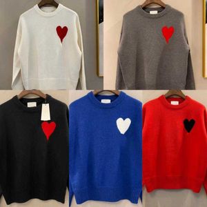 Mode Amisweater Paris Hommes Designer Chemises tricotées High Street Imprimé Un motif de coeur Col rond Tricots Hommes Femmes Suis-je Jumper Amis