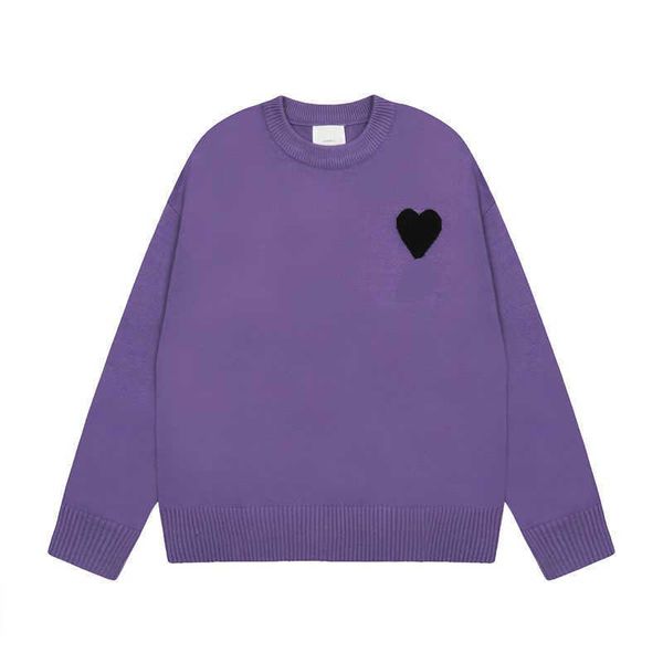 Mode Amisweater Paris Mens Women Designer Shirts tricots High Street Imprimé un motif de coeur Round Neck Knitwear Men Am I Jumper 0zl7