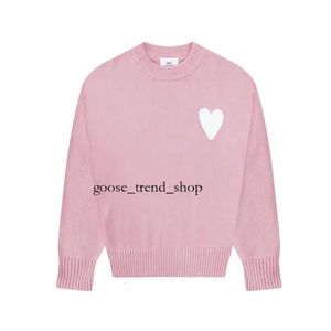Mode Amisweater Paris Pull Hommes Designer Chemises Tricotées À Manches Longues Français High Street Brodé Un Motif De Coeur Col Rond Tricots 756