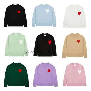Mode Amisweater Paris Pull Hommes Designer Chemises Tricotées À Manches Longues Français High Street Brodé Un Motif De Coeur Col Rond Tricots 12