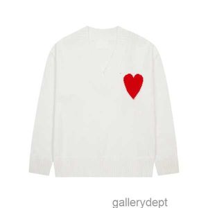 Mode Amisweater Parijs Trui Heren Designer Gebreide Shirts Lange Mouw Franse High Street Geborduurd Een Hart Patroon Ronde Hals Truien