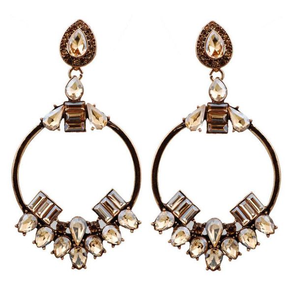 FASHION- et de la mode américaine exagérées boucles d'oreilles dames boucles d'oreilles de pierres précieuses de couleur style ethnique bohème Boucles d'oreilles diamant personnalisé