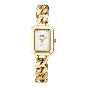 Mode en vrije tijd Dames Gift GD Rvs Armband Sieraden Quartz Horloge Japanse Beweging