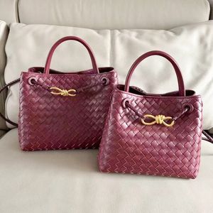 Fashion Andiamo Weave Leather Designer Sac Shopper Luxurys Womens Shop Handbag Weekend Tote Mens Hand Handle Handle Sacs Crossbody Body Duffle Work Sacs