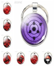 Fashion Anime Keychain Sharingan Badge Eye Cartoon Key Chain Glass Cabochon Bijoux Cosplay Accessoires 6545924