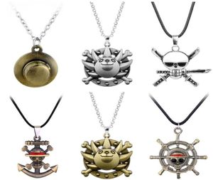 Mode Anime Een Stuk Thema Roer Schedel Skelet Luffy Strohoed Duizend Sunny Ship Logo Kettingen Voor Mannen Vrouwen Fans Gift Pe5200985