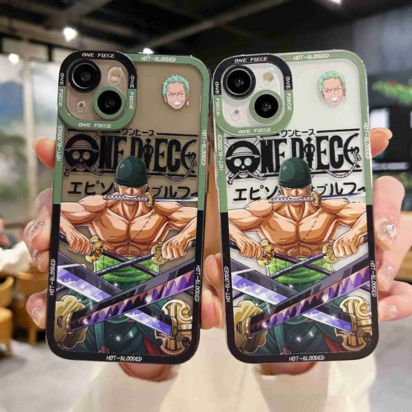 Mode Anime OnePiece Téléphone étui pour iphone 14 13 12 11 Pro XS MAX 7 XR X 8 6 Plus Couverture Transparente Fundas L230619