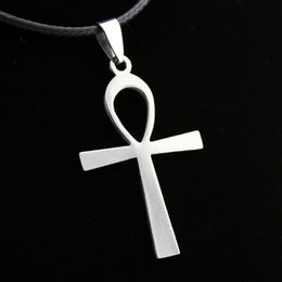 Mode Ankh clé en acier inoxydable pendentif collier symbole mystérieux égyptien amulette hommes femmes cadeau ancienne croix ANKA