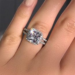 Mode -jubileumring 925 Sterling zilveren verlovingsring Diamond trouwringen voor dames vingerjuwelen242m