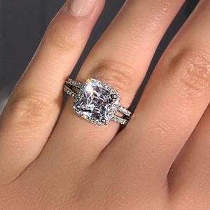 Fashion Anniversary Ring 925 Sterling Silver Engagement Ring Diamond Wedding Band Ringen voor Dames Vinger Sieraden