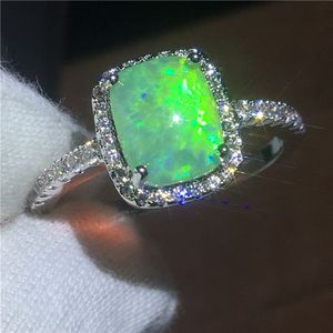 Anneau de mode bague Opal Cz blanc or Filled Party anneaux de mariage pour les femmes hommes bijoux cadeau