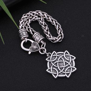 Mode Antiek Zilver Zinklegering Wicca Gordiaanse Ierse Knoop Hanger Vrouwen en Mannen Armband Jewelry210V