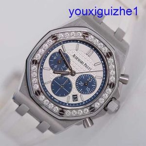 Fashion AP pols horloge Epic 26231 Royal Oak Panda Face Dames Fine Steel Diamond Watch Automatisch machines Zwitserse horloge beroemde luxe horloge