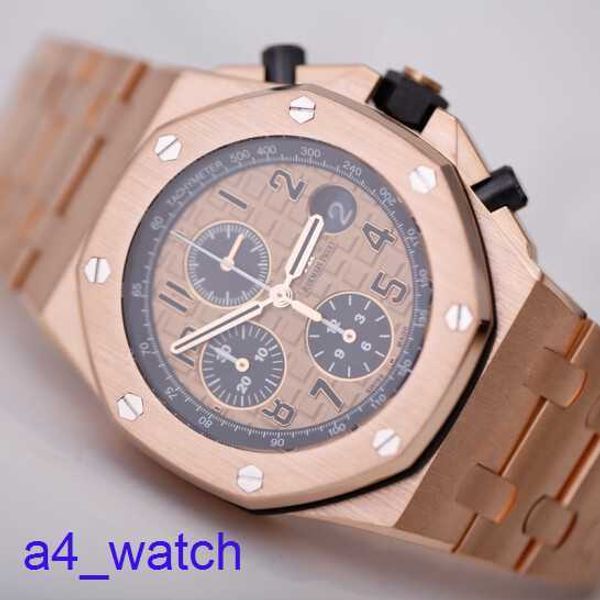 Fashion AP Wrist Watch Royal Oak 26470or Mens Watch 18K Rose Gold Automatic Machinery Swiss célèbre Watch Luxury Gold Band Watch Diamètre de 42 mm