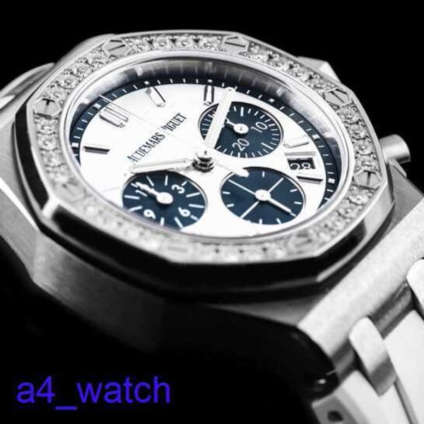 Fashion AP Wrist Watch Royal Oak Face blanc Blue Eyes AP26231S
