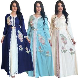 Mode Arabische Dubai Avondjurk 2022 Met Appliques Elegant Lace Floral Muslim prom jurken speciale gelegenheid vrouwen formeel feestvestidos de noche