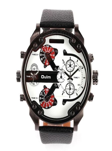 Fashion Arrivals Time Limited Wholes oulm European Market Watch Radium Wristwatch South Corée Hiphop Dual Table Mens Outd1501311