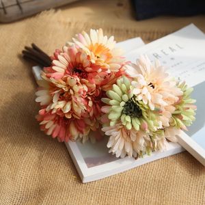 Kunstmatige Slik Daisy Flower Home Wedding Party Gunst Decoratie Real Touch Gerbera Bloemen Indoor Decor Bridal Bouquet 8 2FH FF