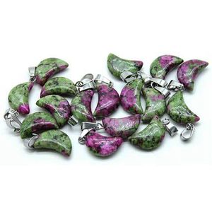 Mode Assortiment de Guérisons Cristal Pierre Charmes Pendentifs pour Colliers Chakra Reiki En Vrac pour la Fabrication de Bijoux Rubis Zoisite Pierres