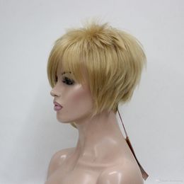Fashion Asymétrique Blonde Bangs de latéral Court Stroit Synthetic Cheveux Wigle Wig 3 couleurs