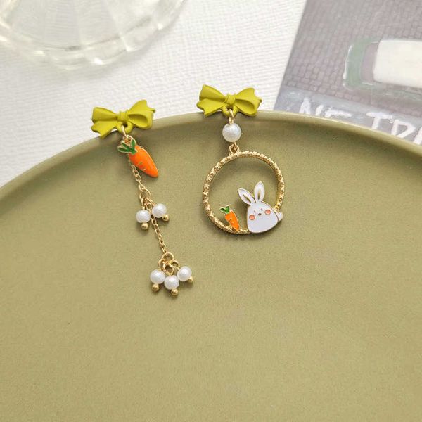 Mode asymétrique chat lapin Stud femmes mignon dessin animé Animal boucles d'oreilles pour filles fête bijoux cadeaux G230602