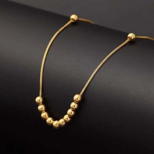 Mode Au750 Puur Echt Goud Kralen Charme Ketting Fijne Sieraden Vrouwen Dames Vrouwelijke Bruids Verlovingskettingen