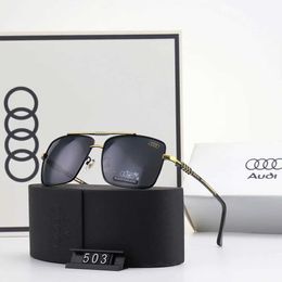 Mode Audi top lunettes de soleil 2021 nouvelles lunettes de soleil hommes cadre en métal conducteur lunettes de conduite crapaud 503 avec boîte de logo