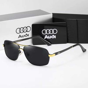 Fashion Audi top zonnebril box heren gepolariseerde nieuwe persoonlijkheidsbril high-definition rijspiegels 557 met logo