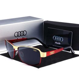 Mode Audi top lunettes de soleil marque de voiture lunettes de soleil pour hommes lunettes carrées polarisées miroir de conduite 554 avec logo et boîte
