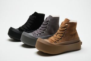 Moda auténtica Otoño/Invierno botas de lona de diseñador marca de moda zapatos casuales de caña alta cordones transpirables