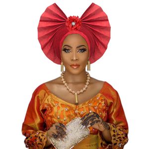 Couvre-chef en forme d'éventail pour femmes africaines et nigérianes, à la mode, traditionnel aso oke, en forme d'éventail, pour fête de mariage, 316l