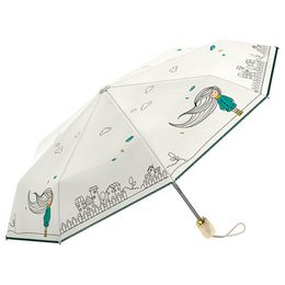 Mode automatische vouwen paraplu's regen vrouwen sterke 8K waterdichte anti uv zon parasols meisjes