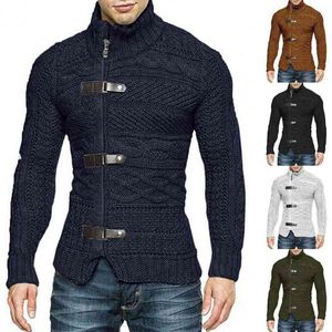 Fashion Autumn Winter Men Sweater Jacket rekbare stijlvolle acrylvezel Casual losse trui jas slanke fit dikke kleding L220730