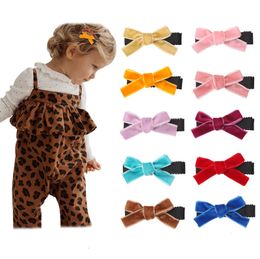 Moda Baby Bow Hairpin Clips coreanos Girls Velvet Bowknot Barrette Kids Hair Bows horquillas Niños Boutique Accesorios para el cabello M2028