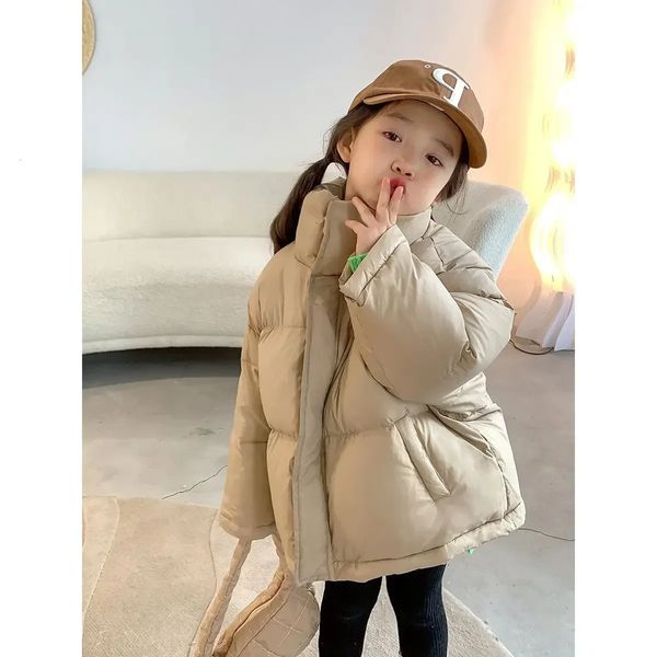 Mode bébé garçon fille coton rembourré veste ample hiver infantile enfant en bas âge enfant manteau vêtements d'extérieur chauds décontracté solide vêtements 110Y 240104