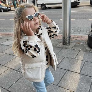 Mode bébé garçon fille hiver gilet coton rembourré enfant gilet couleur unie fermeture éclair vêtements chauds épais vêtements 1-12Y 211203