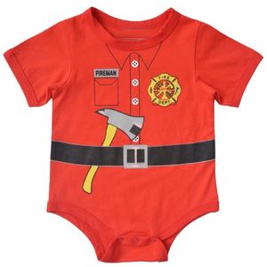 Mode Bébé Garçons Vêtements Bodys Bébé Fille Body Short Fire Rescue Pompier Costumes Top Qualité bébé combinaison d'été 210413