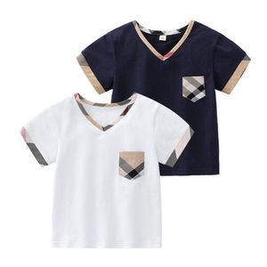 Mode bébé garçons T-shirts à carreaux été enfants T-shirt à manches courtes coton enfants hauts T-shirts 1-6 ans