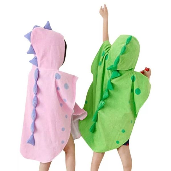 Moda bebé dibujos animados con capucha toallas albornoces niños dinosaurio bata de baño niño pijamas niña ropa de dormir 210901