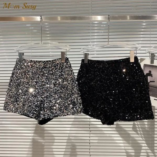 Mode bébé fille Bling paillettes Shorts enfant en bas âge adolescents enfant brillant pantalon court enfant pantalon Party Club bébé vêtements 1-14Y 240315