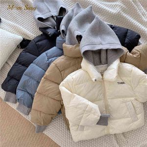Mode bébé fille garçon tricoté à capuche coton rembourré bébé enfant en bas âge enfant épais veste tenue chaude hiver bébé vêtements 1-7Y J220718