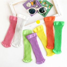 Mode baby meisje mesh sokken met grote boog zomer katoen ademend zwart wit leuke peuter kinderen 0-3Y 20 stks